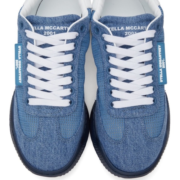 Stella McCartney Blue Denim Loop Sneakers - Picture 1 of 13